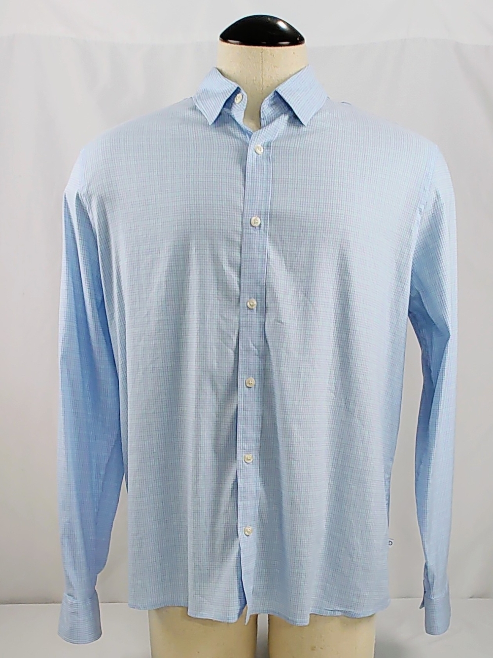 7 Diamonds Verona Light Blue Micro-Check Dress Shirt